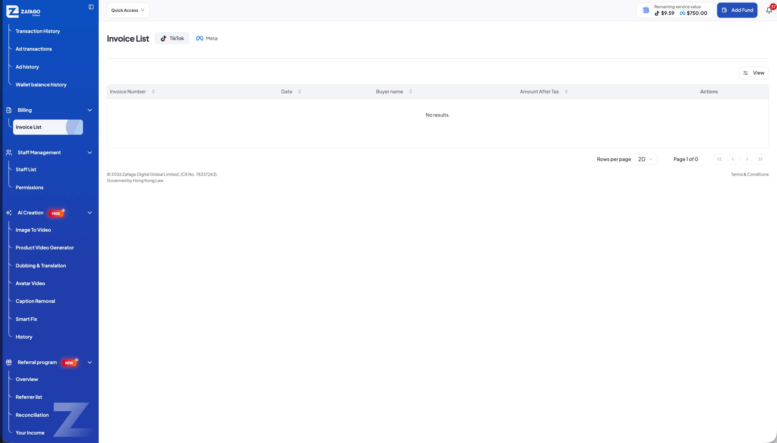 Zafago Portal Role Based Permissions